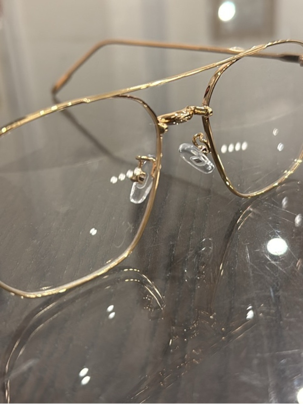Gold Metal Aviator Glasses Frame for Men